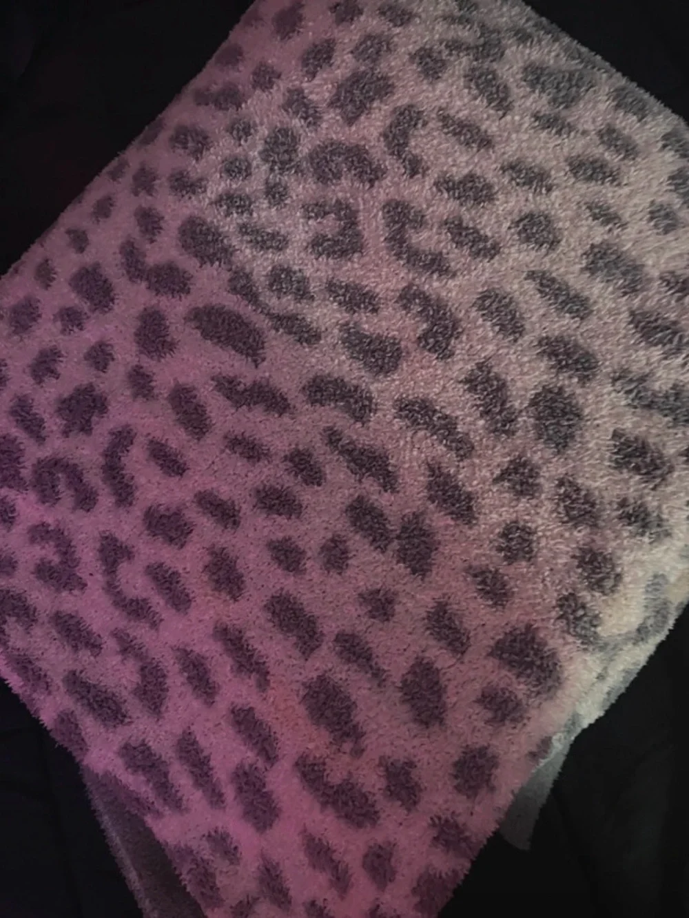 Juicy Couture Gray Leopard Print Plush Throw Blanket